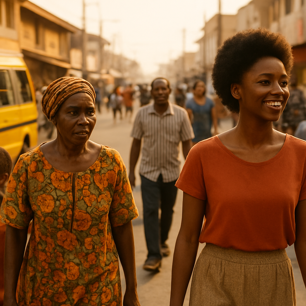 Everyday life on a vibrant modern African street